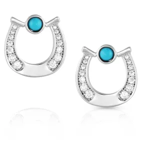 Destined Luck Turquoise Crystal Earrings