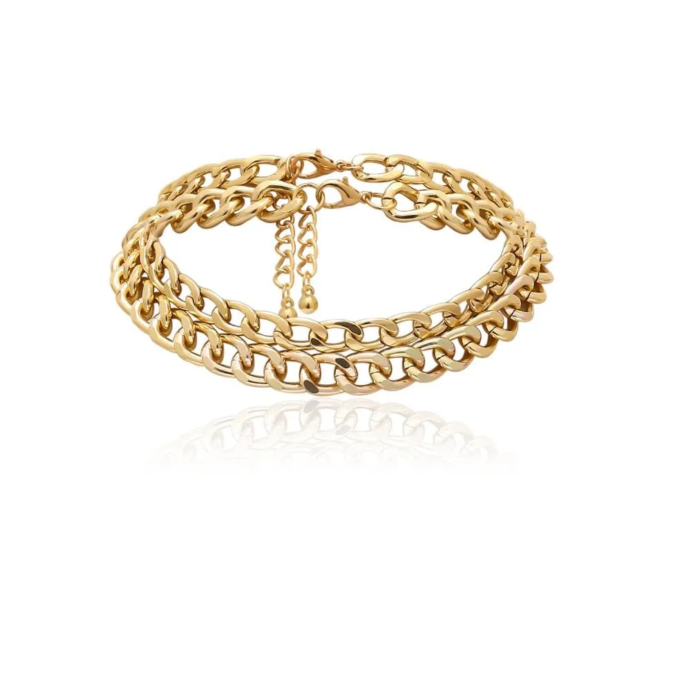 Double Cuban Link Chain Choker