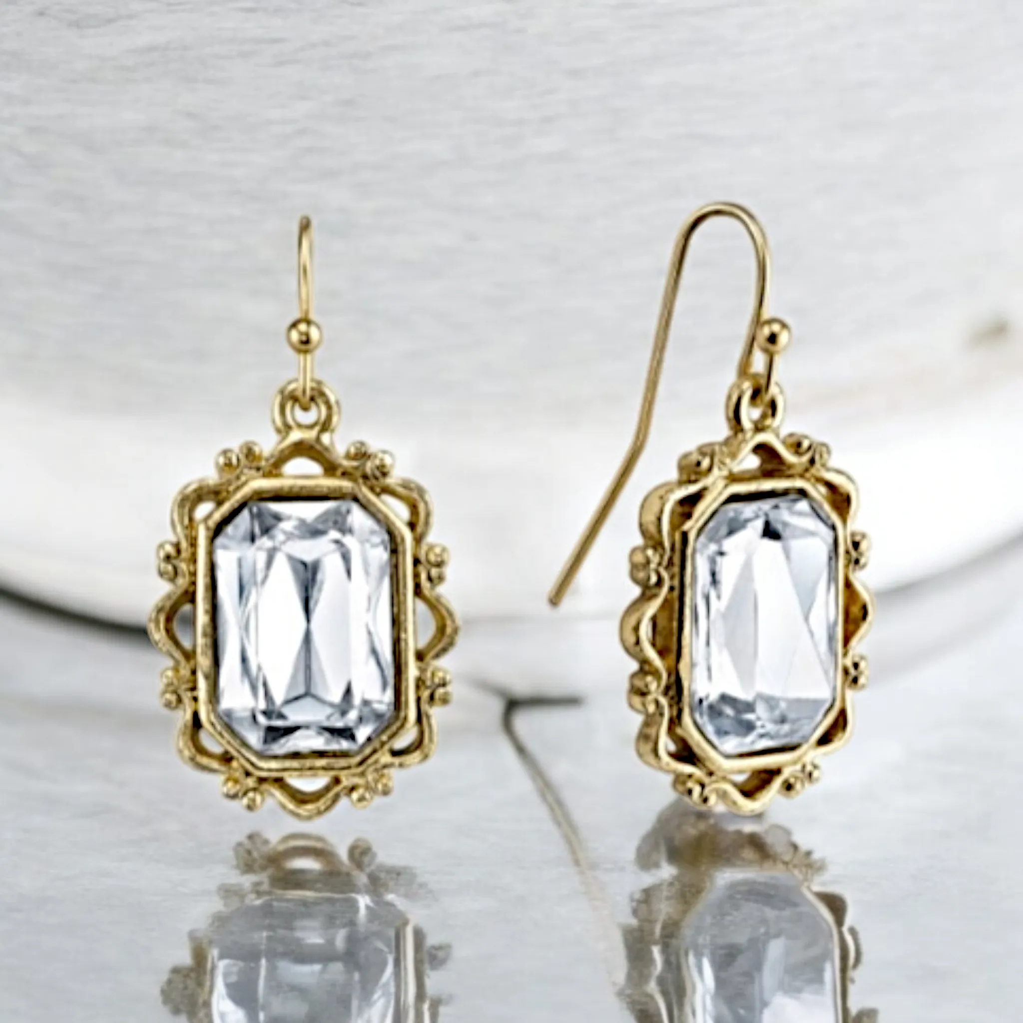 DOWNTON ABBEY Crystal Faceted Drop Earrings