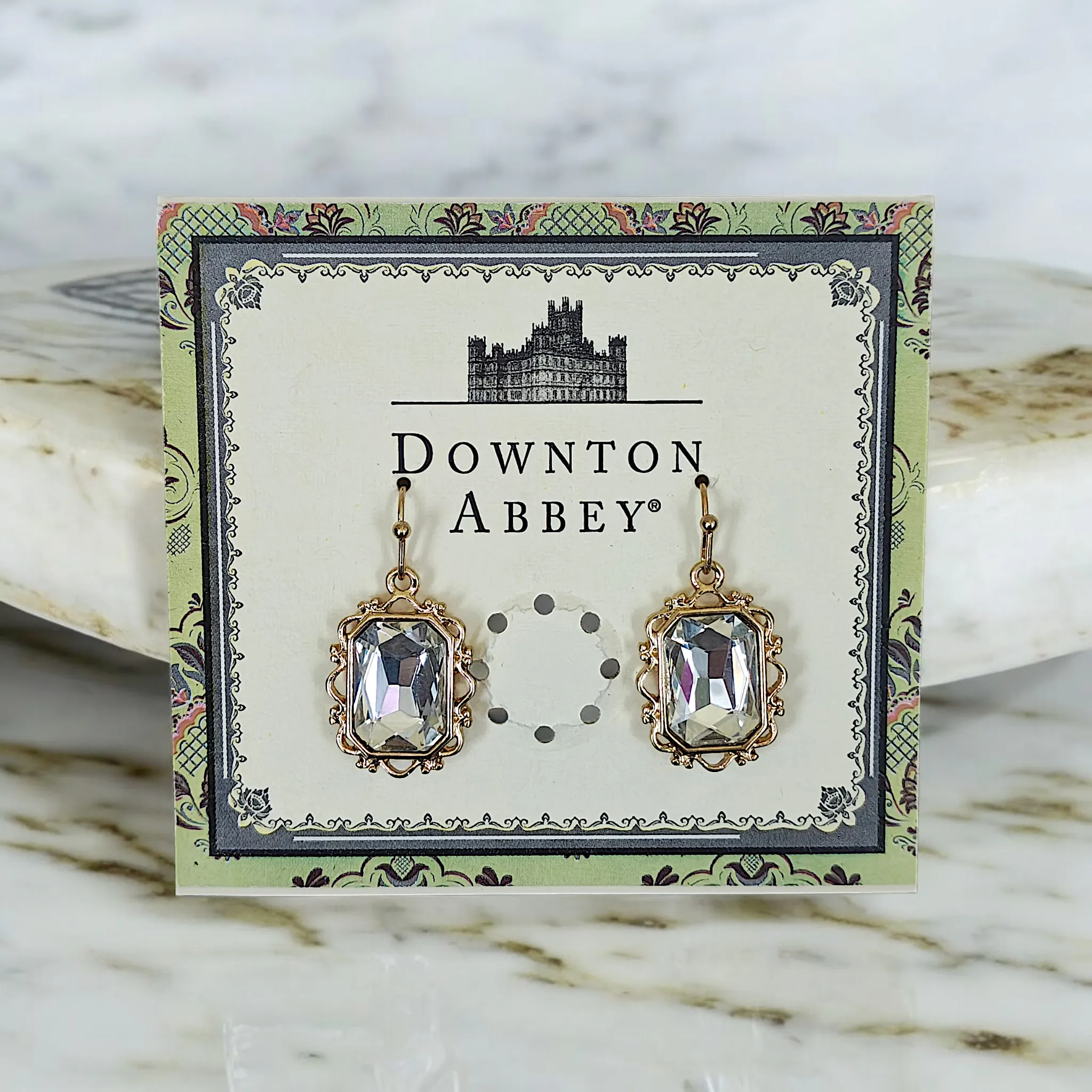 DOWNTON ABBEY Crystal Faceted Drop Earrings