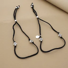 Elegant Silver Thread Anklet (Pair)