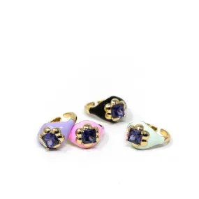 Enamel Gem Rings