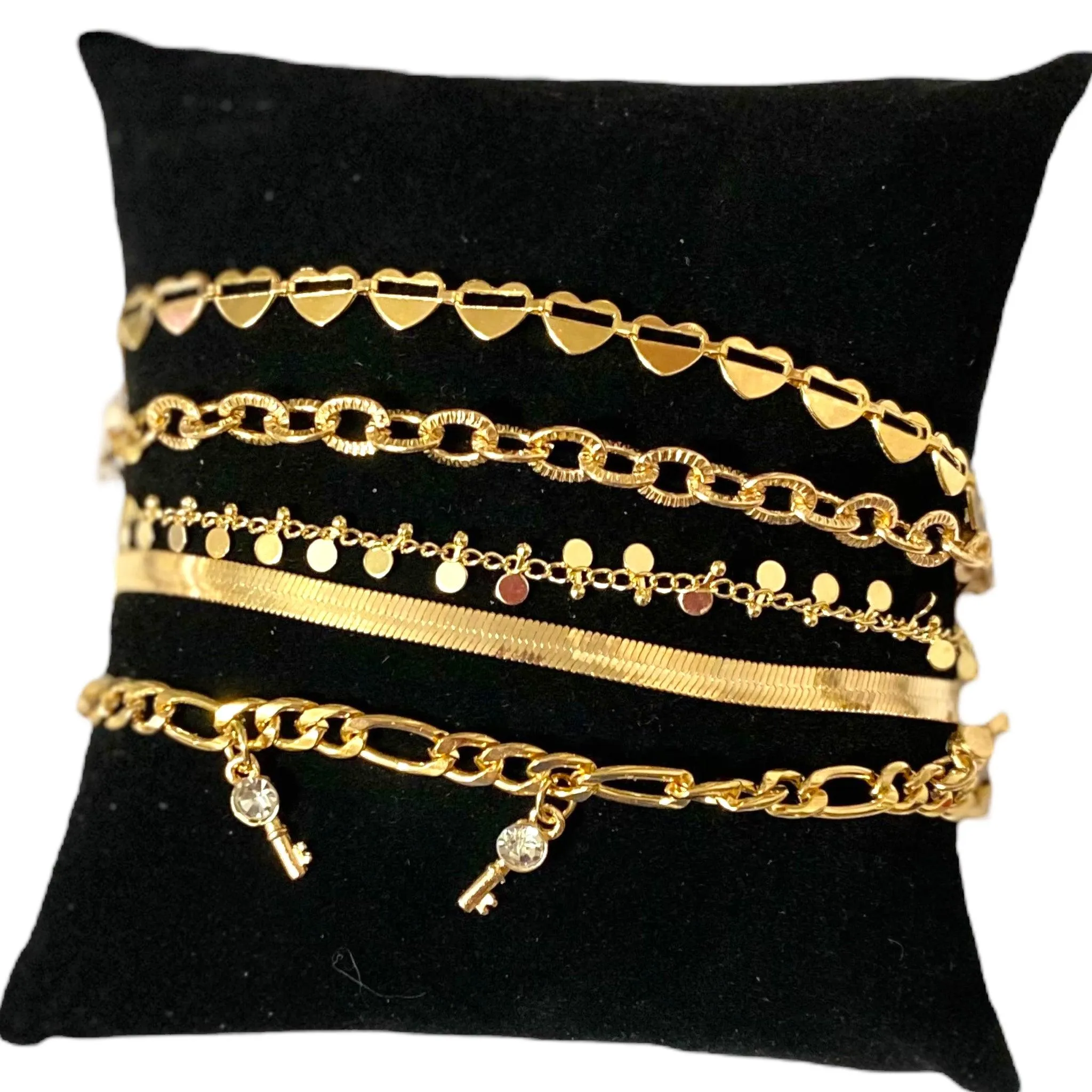 Enchanting Gold Stackable Anklet Sets