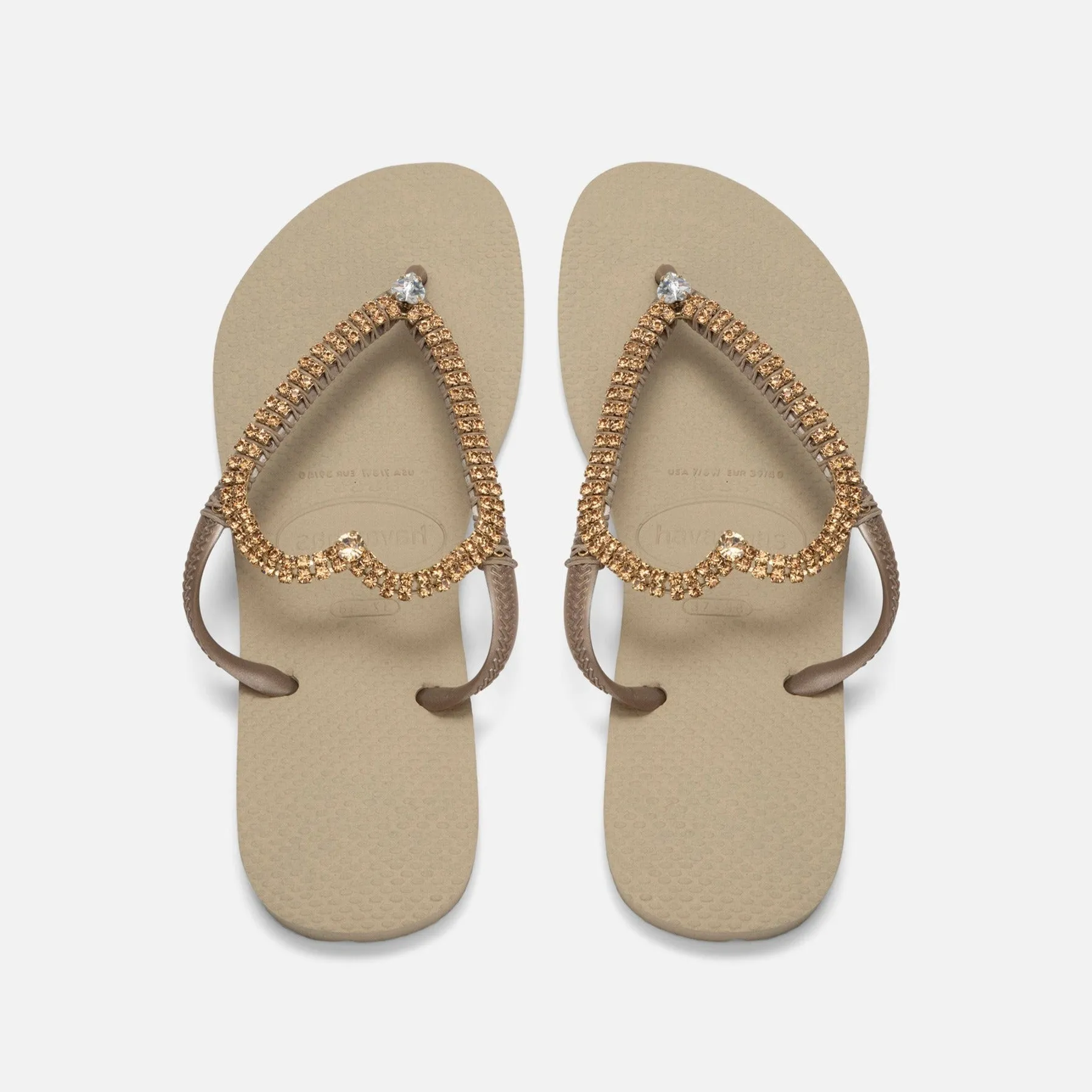 Fancy Heart Flip Flops
