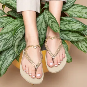 Fancy Heart Flip Flops
