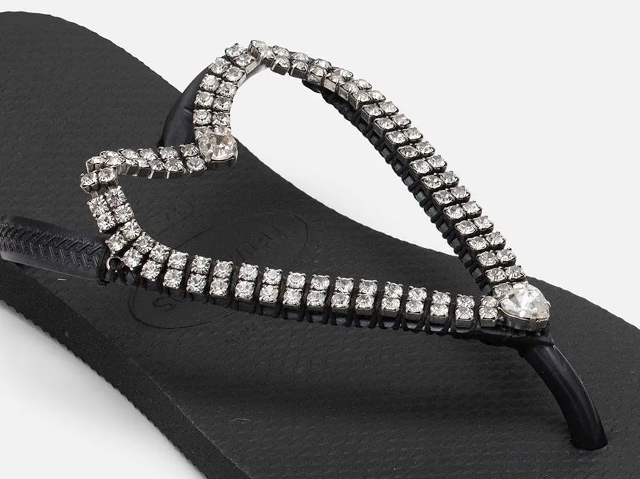 Fancy Heart Flip Flops