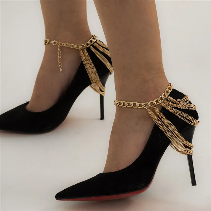 Fashion Chain Tassel Bracelet Anklets for Women
