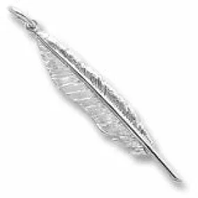 Feather Charm In Sterling Silver