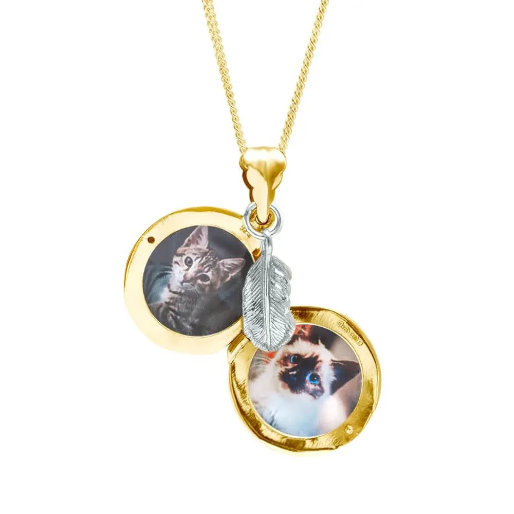 Feather Locket | Gold