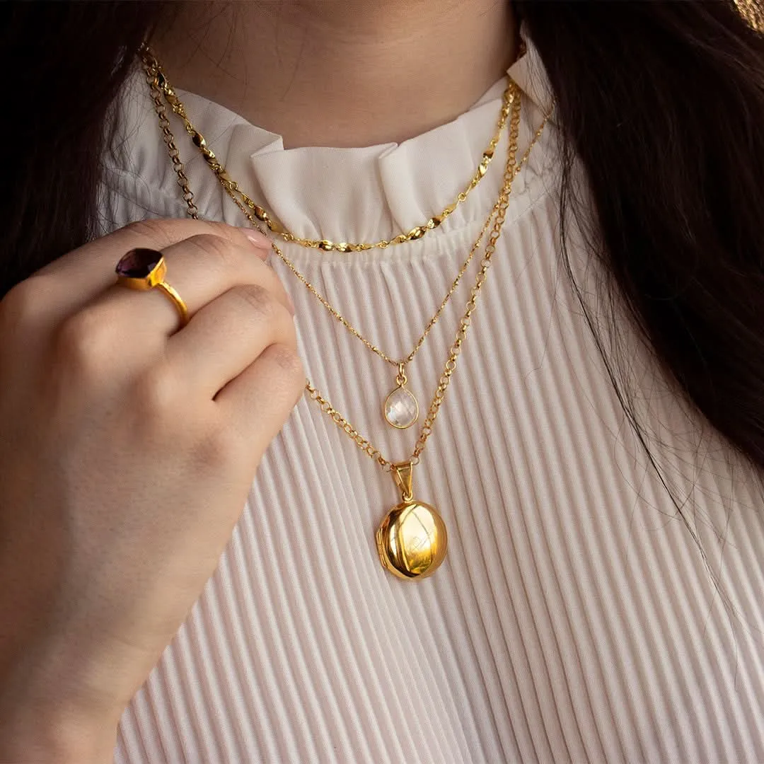 Feather Locket | Gold