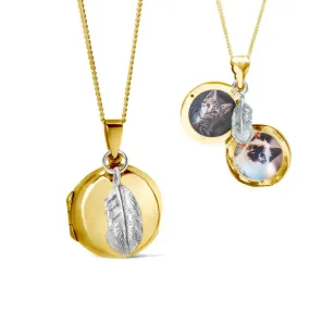 Feather Locket | Gold