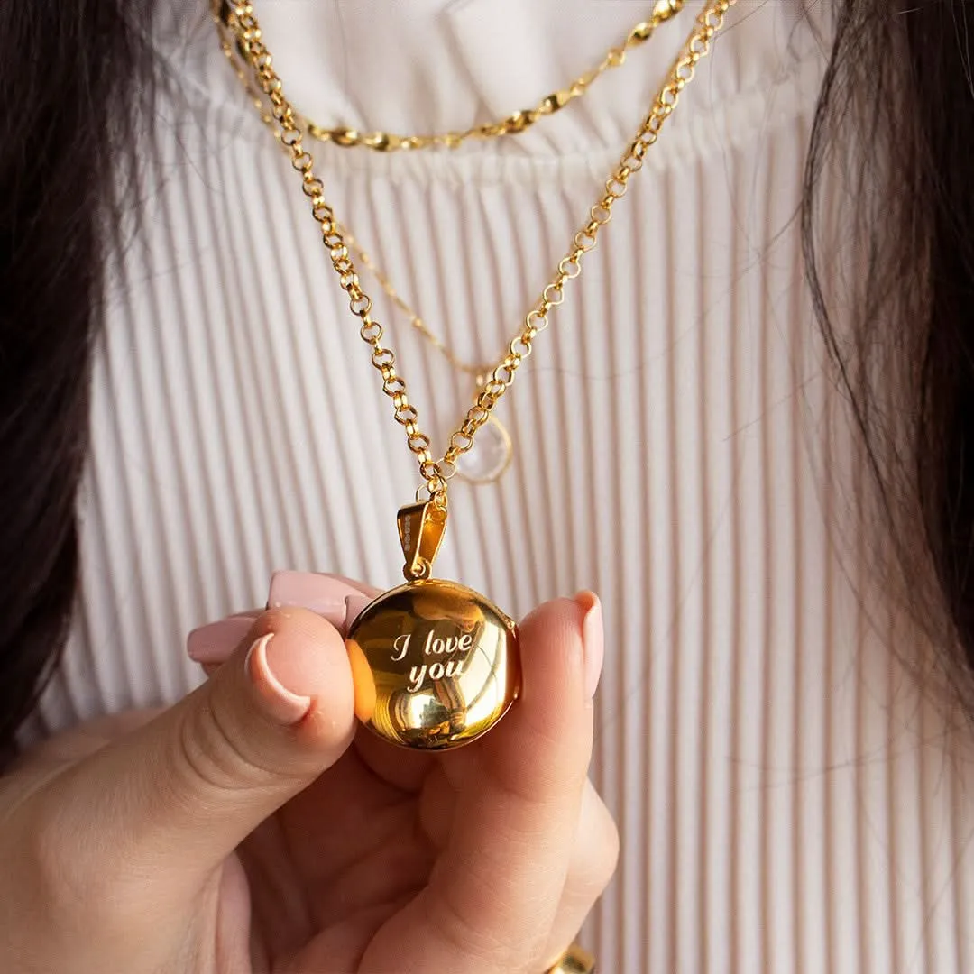 Feather Locket | Gold