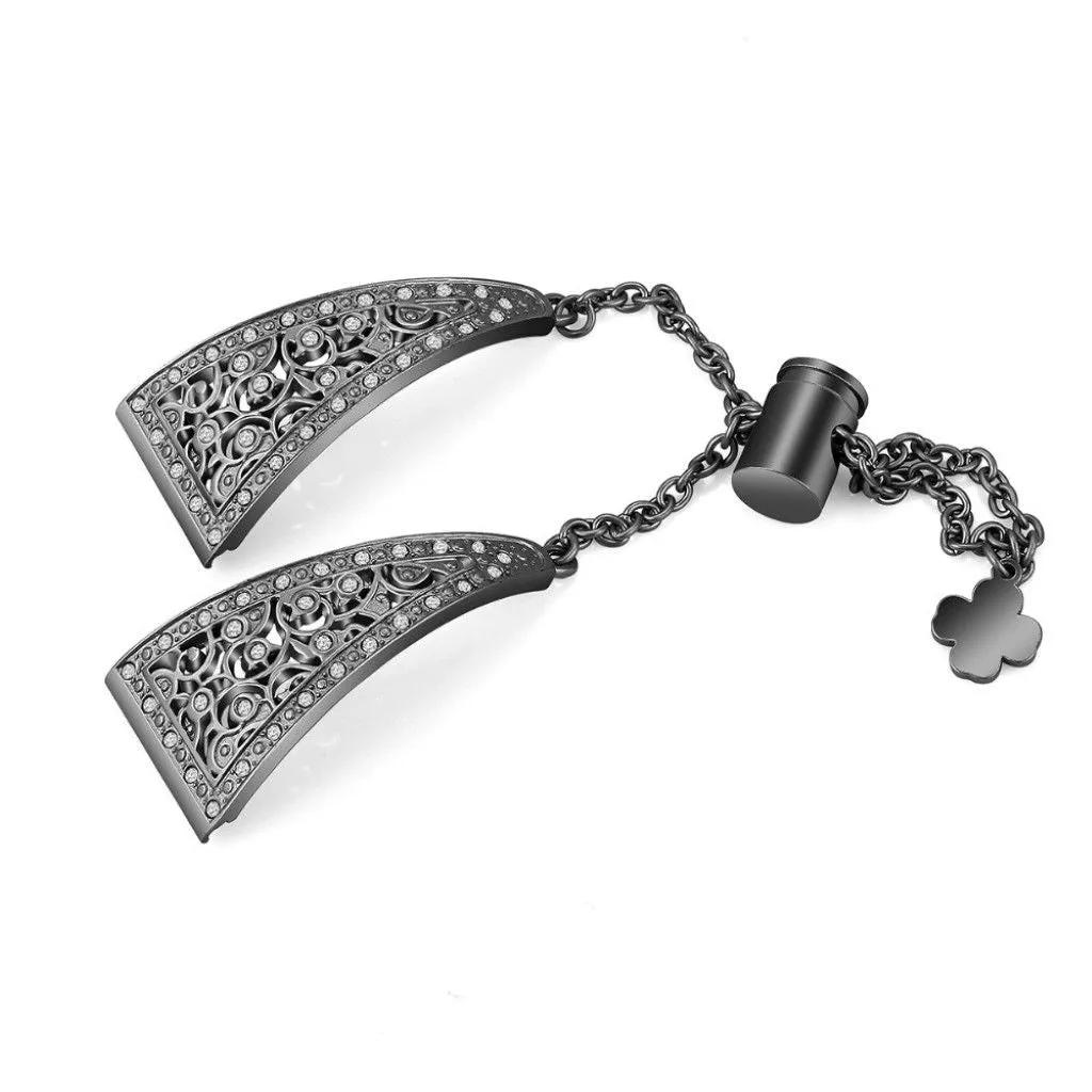 Fitbit Versa 3 / Sense shiny rhinestone watch band - Black