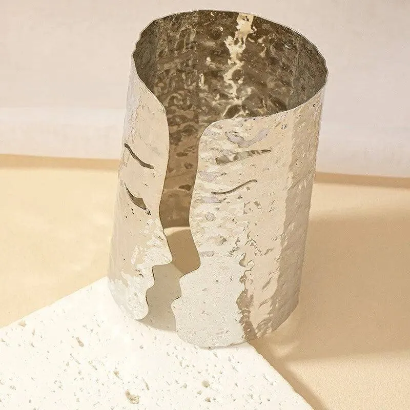 Golden Hour Cuff: Textured Statement Bangle for Elegant Adornment