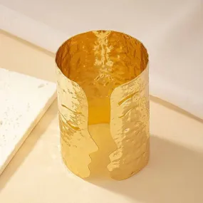 Golden Hour Cuff: Textured Statement Bangle for Elegant Adornment