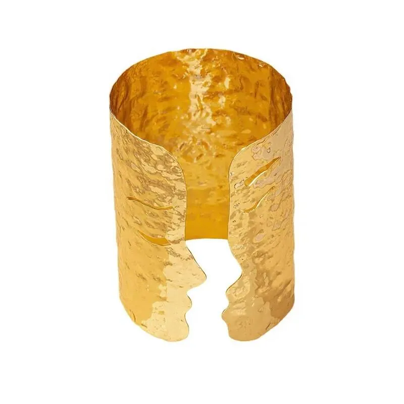 Golden Hour Cuff: Textured Statement Bangle for Elegant Adornment