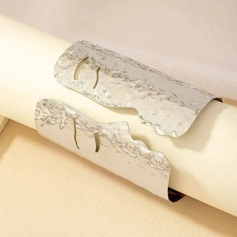 Golden Hour Cuff: Textured Statement Bangle for Elegant Adornment