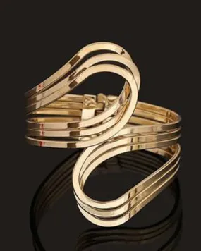 Gold/Silver Tone Cuff Statement Bracelet