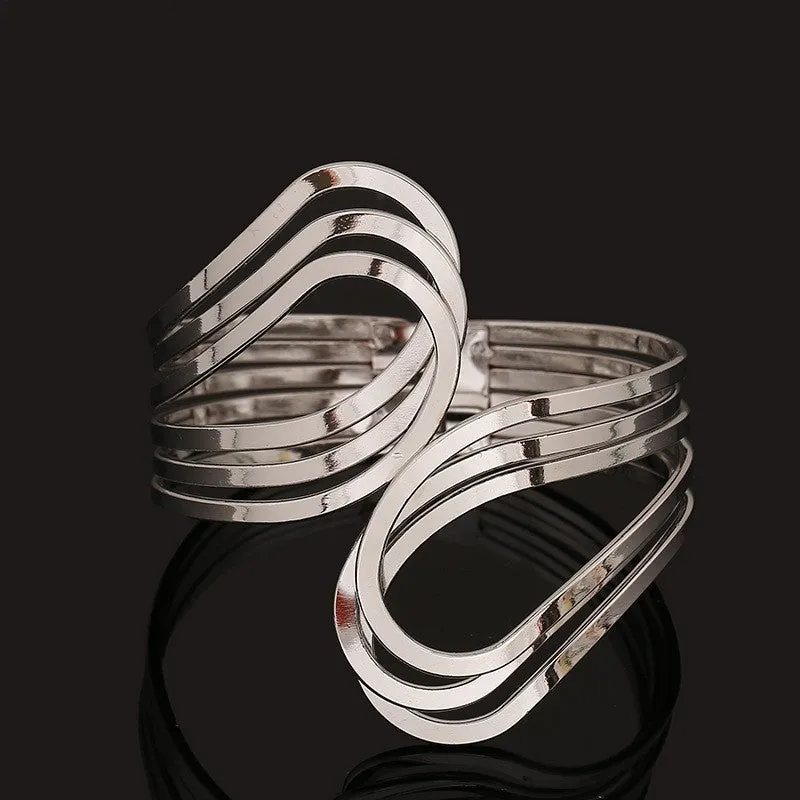 Gold/Silver Tone Cuff Statement Bracelet