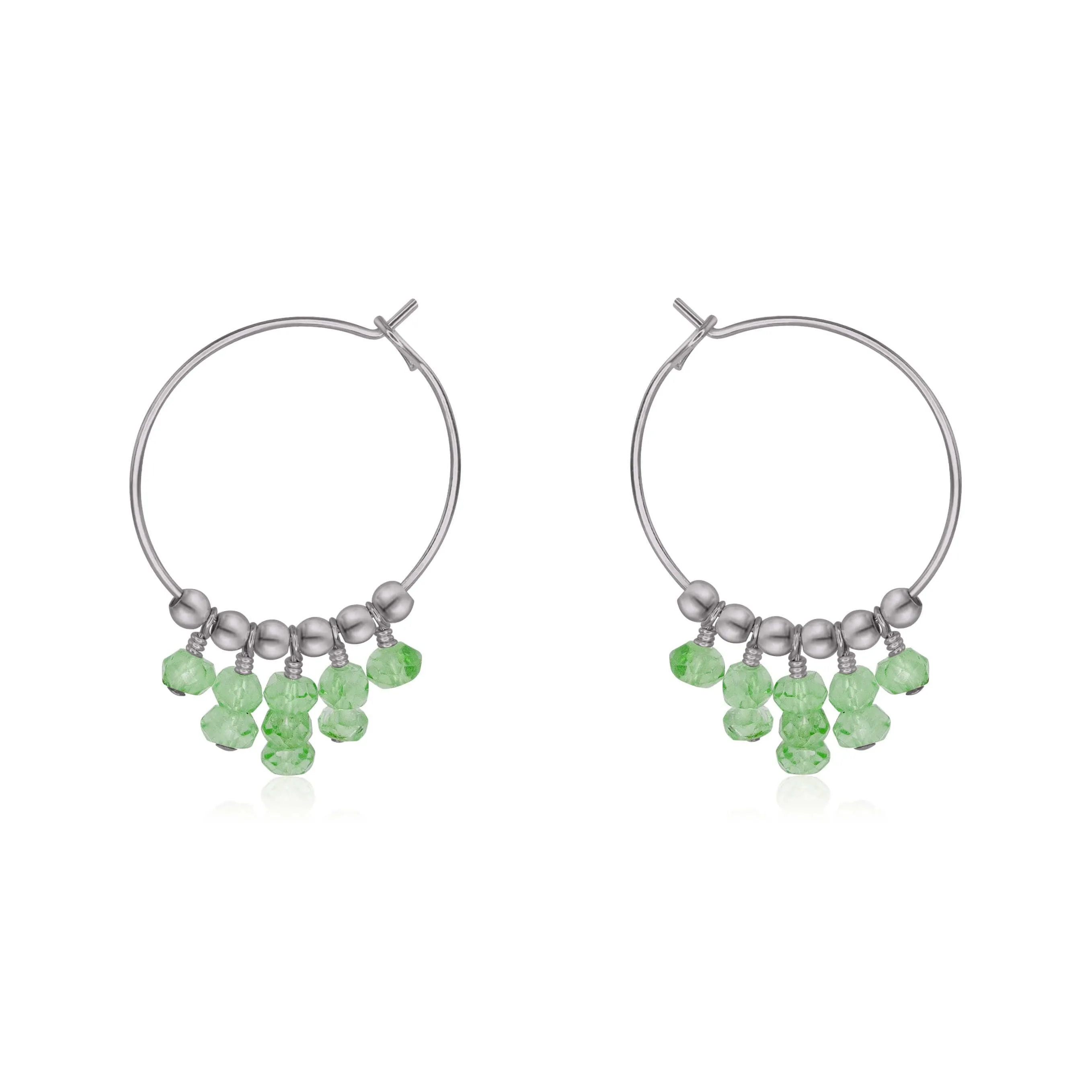 Green Aventurine Statement Hoop Earrings