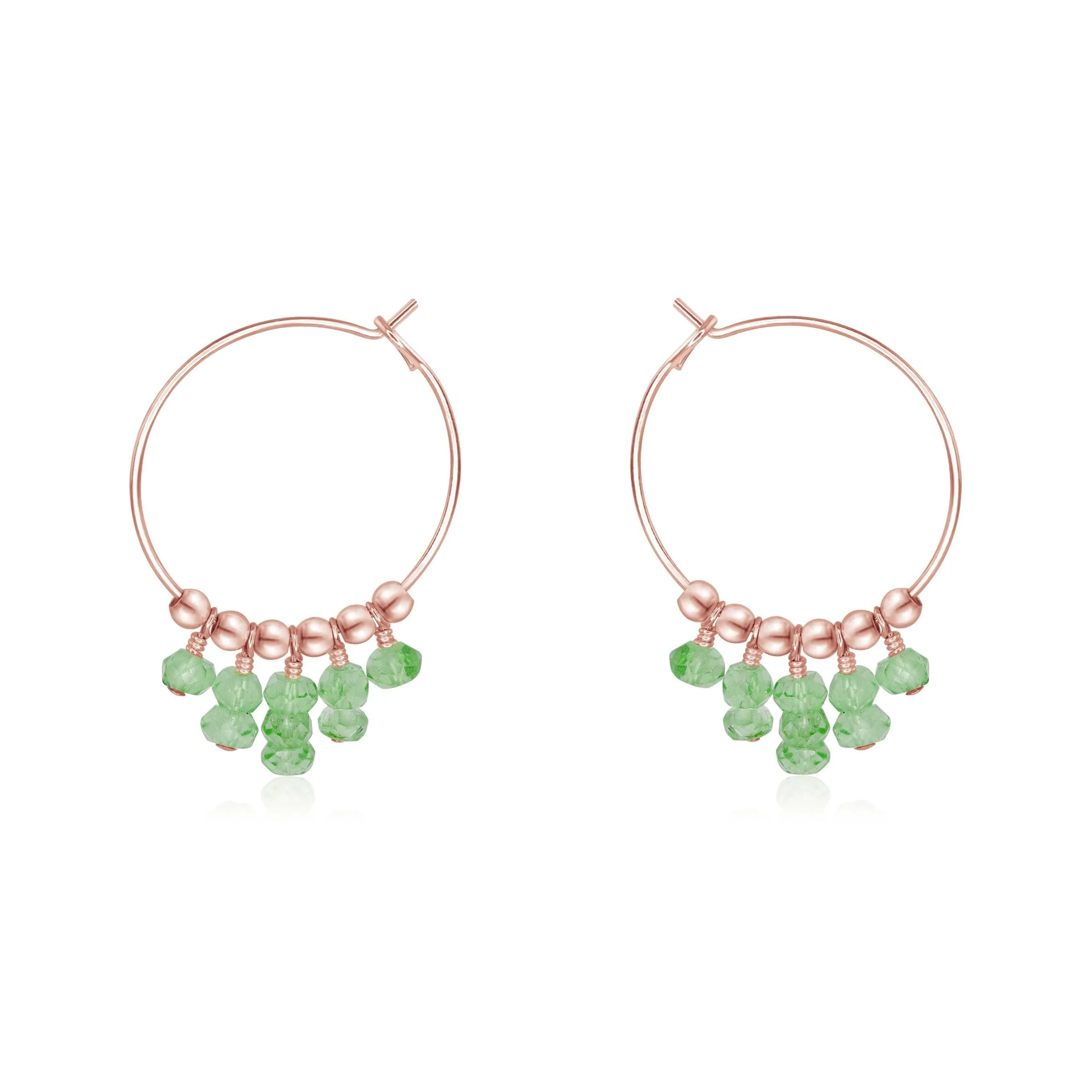 Green Aventurine Statement Hoop Earrings