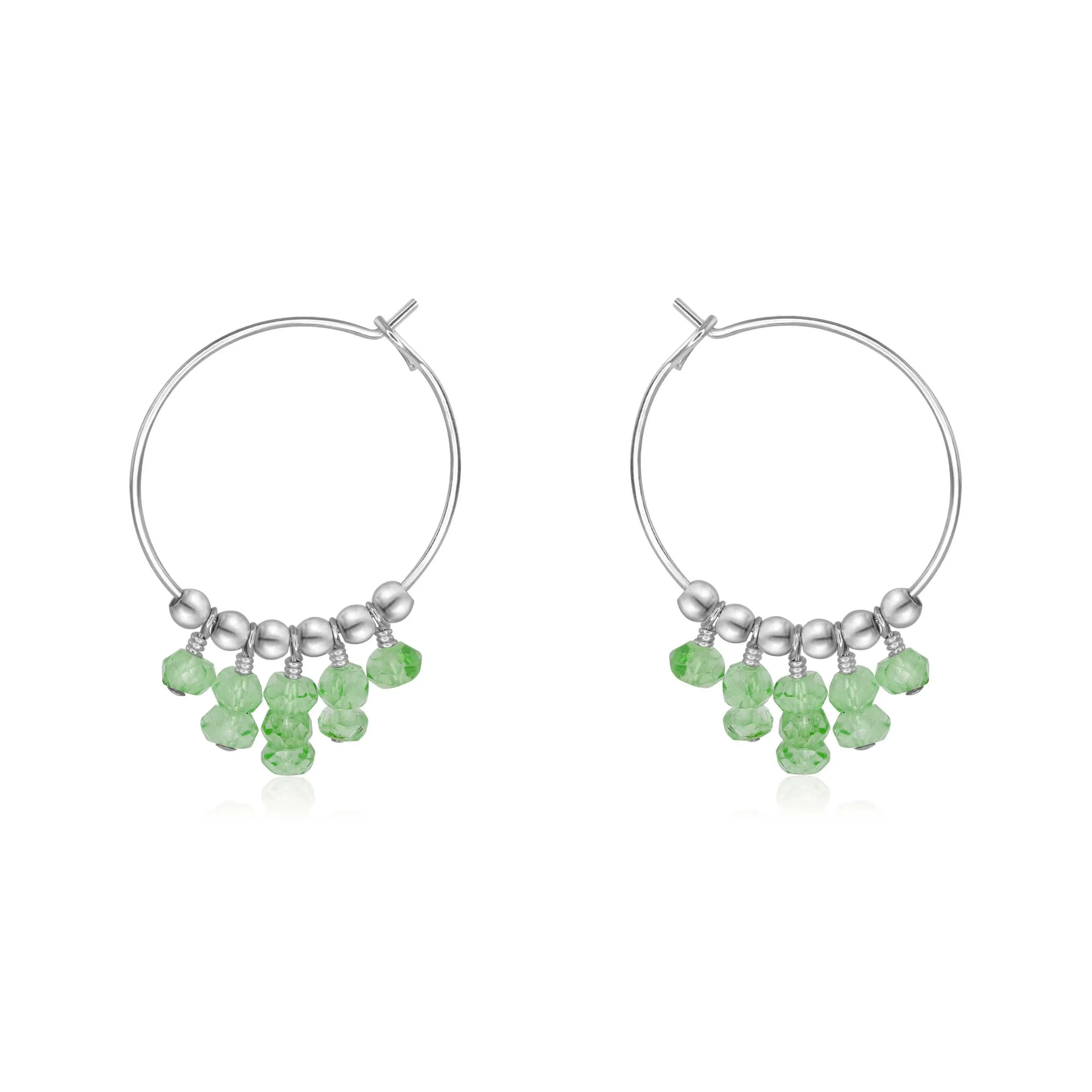 Green Aventurine Statement Hoop Earrings