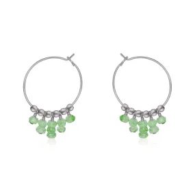 Green Aventurine Statement Hoop Earrings