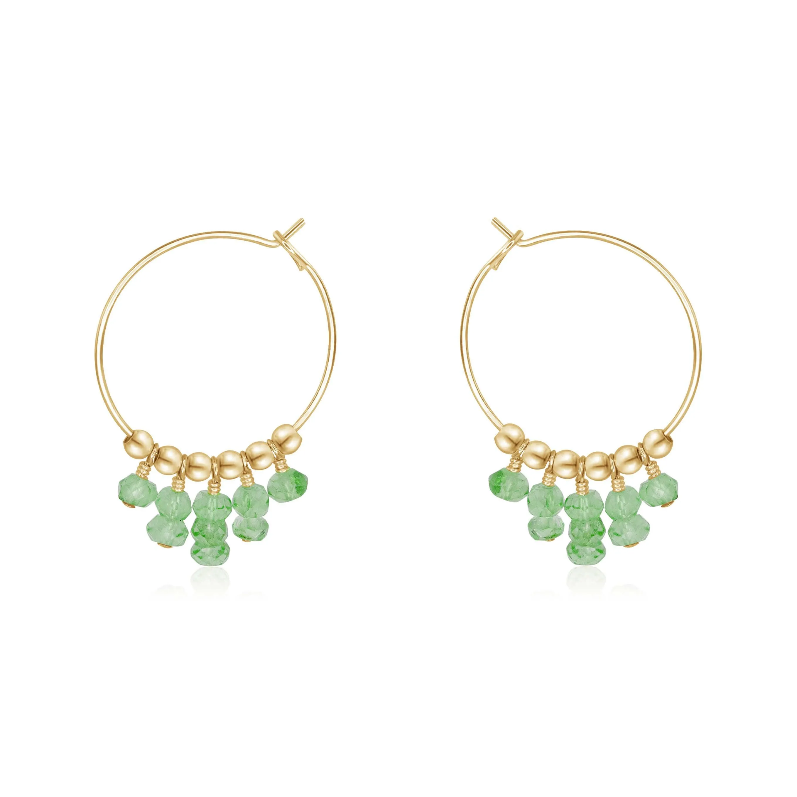 Green Aventurine Statement Hoop Earrings