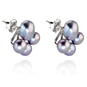 Grey Freshwater Pearl 'Cuff' Studs