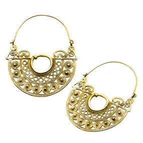 Half Moon Brass Earrings