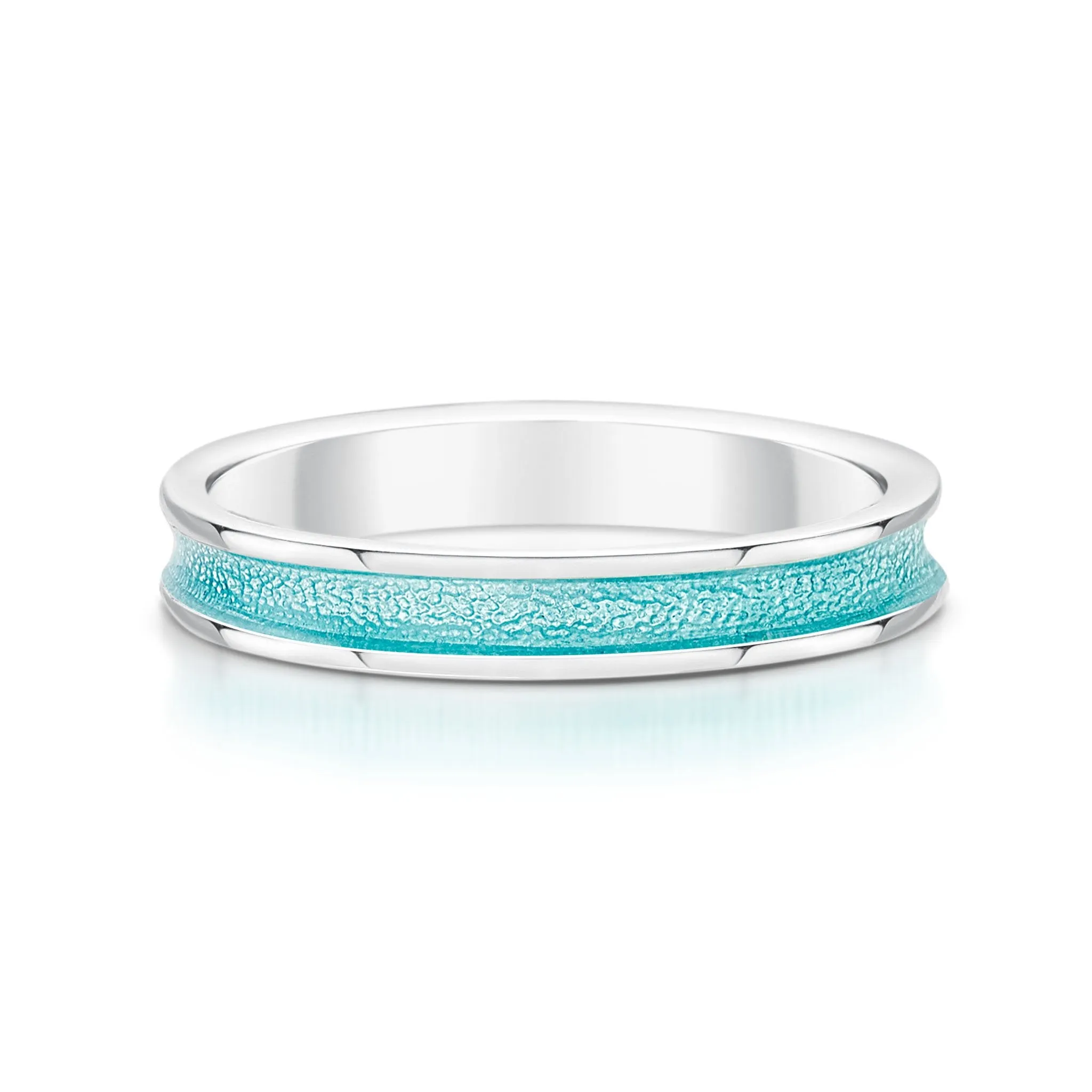 Halo Sterling Silver Ring in Green Enamel