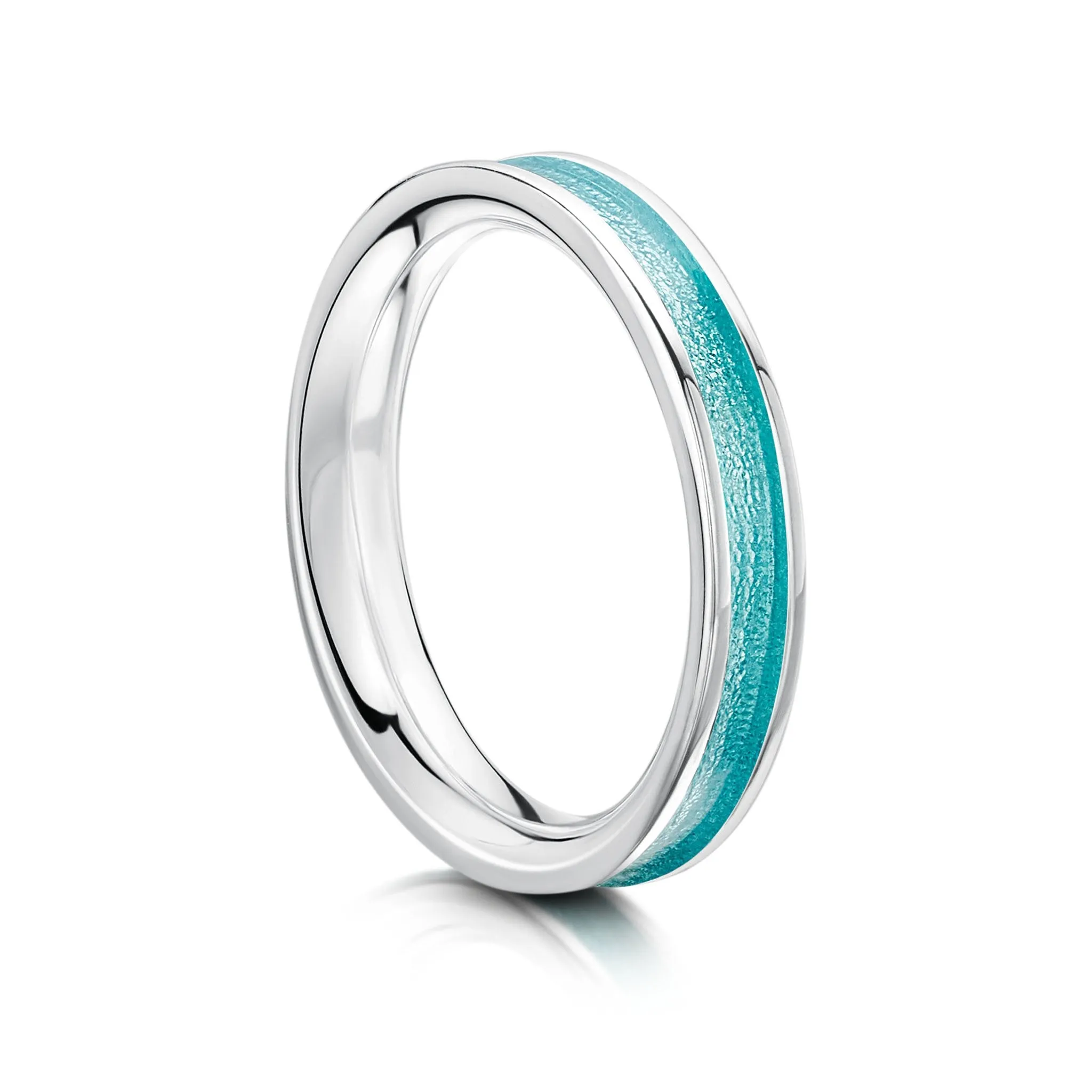 Halo Sterling Silver Ring in Green Enamel