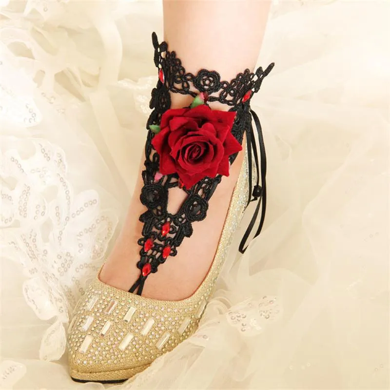 Handmade Fashion Anklets Black Lace Anklets for Women