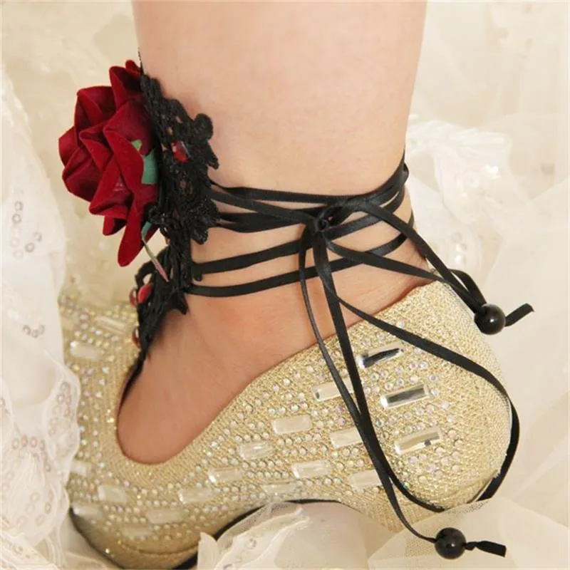 Handmade Fashion Anklets Black Lace Anklets for Women