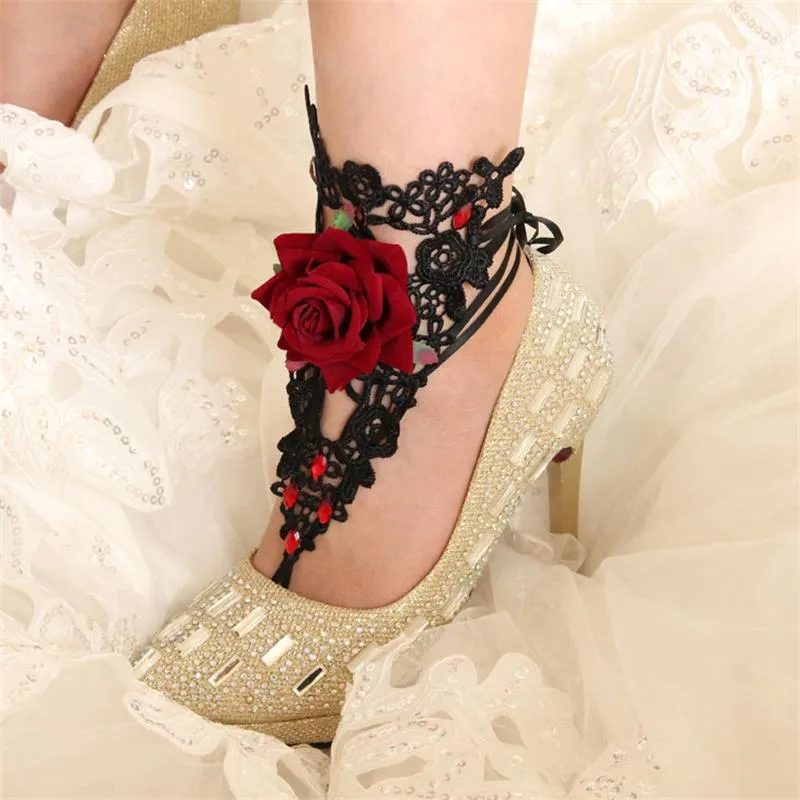 Handmade Fashion Anklets Black Lace Anklets for Women