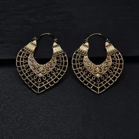 Intricate Tribal Boho Lightweight Hoop Earrings