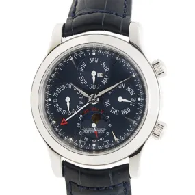Jaeger LeCoultre Master Ultra Thin Perpetual Automatic Blue Dial Men's Watch Q146648A