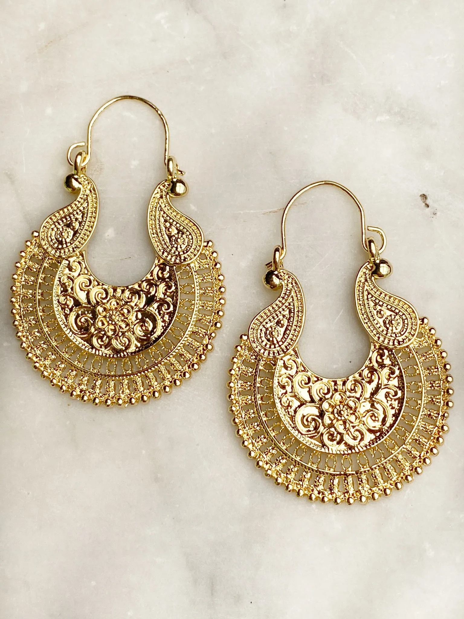 Jewellery -  Earrings - Boho Lattice. Gold.