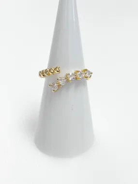 Katy - Gold   Rhinestone Heart Ring