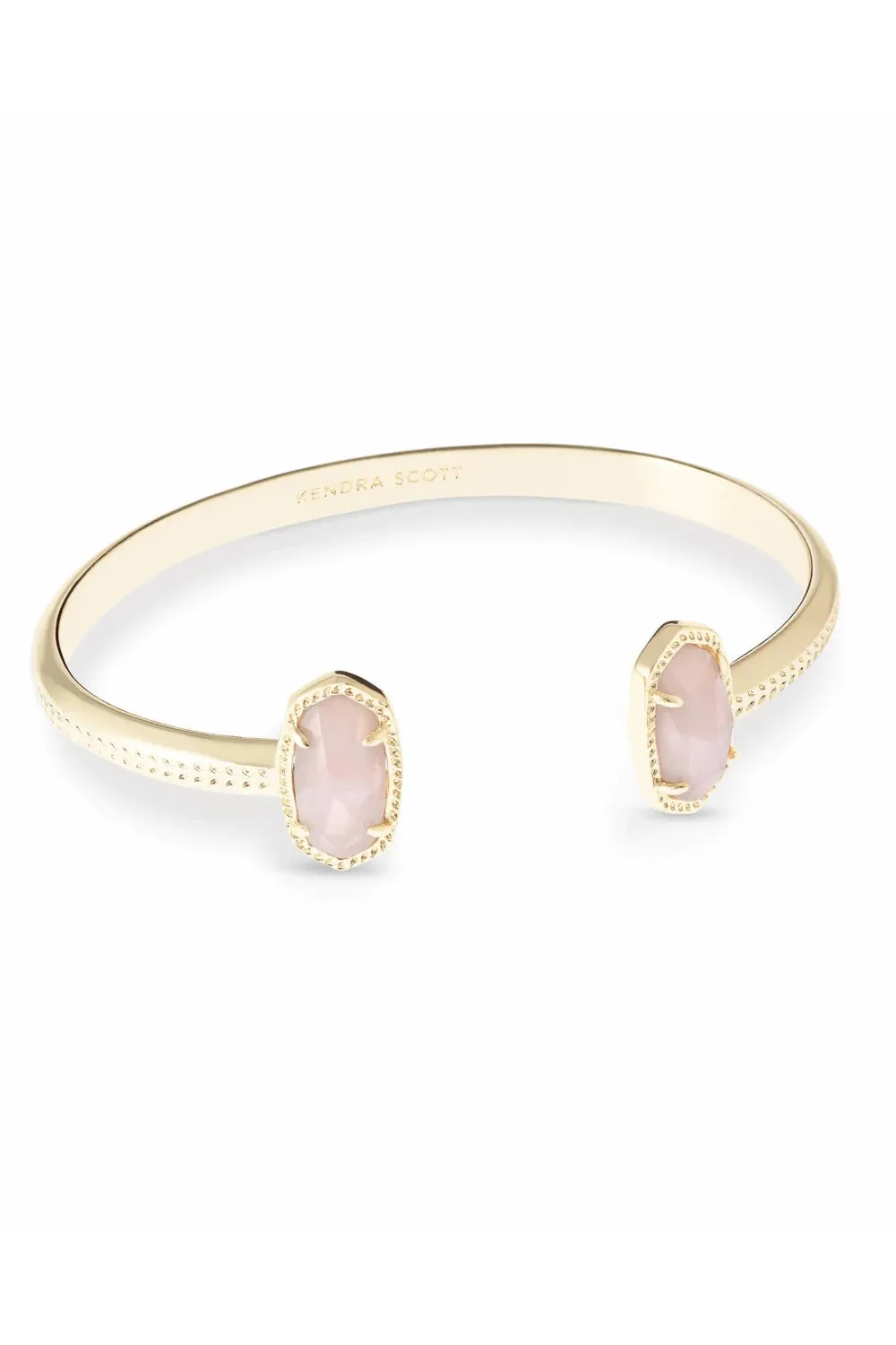 Kendra Scott: Elton Gold Cuff Bracelet - Rose Quartz