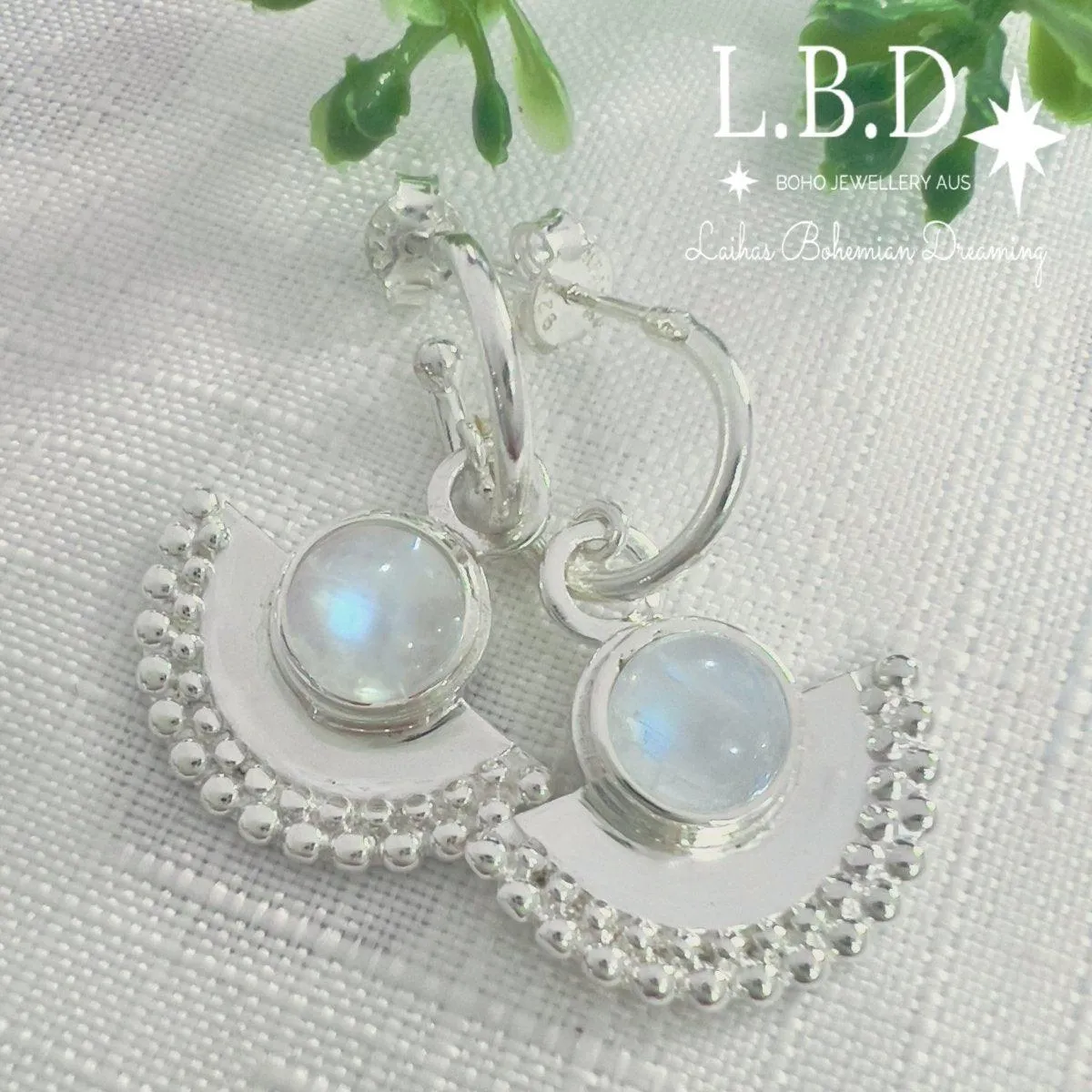 Laihas Dare To Dream Moonstone Hoop Earrings