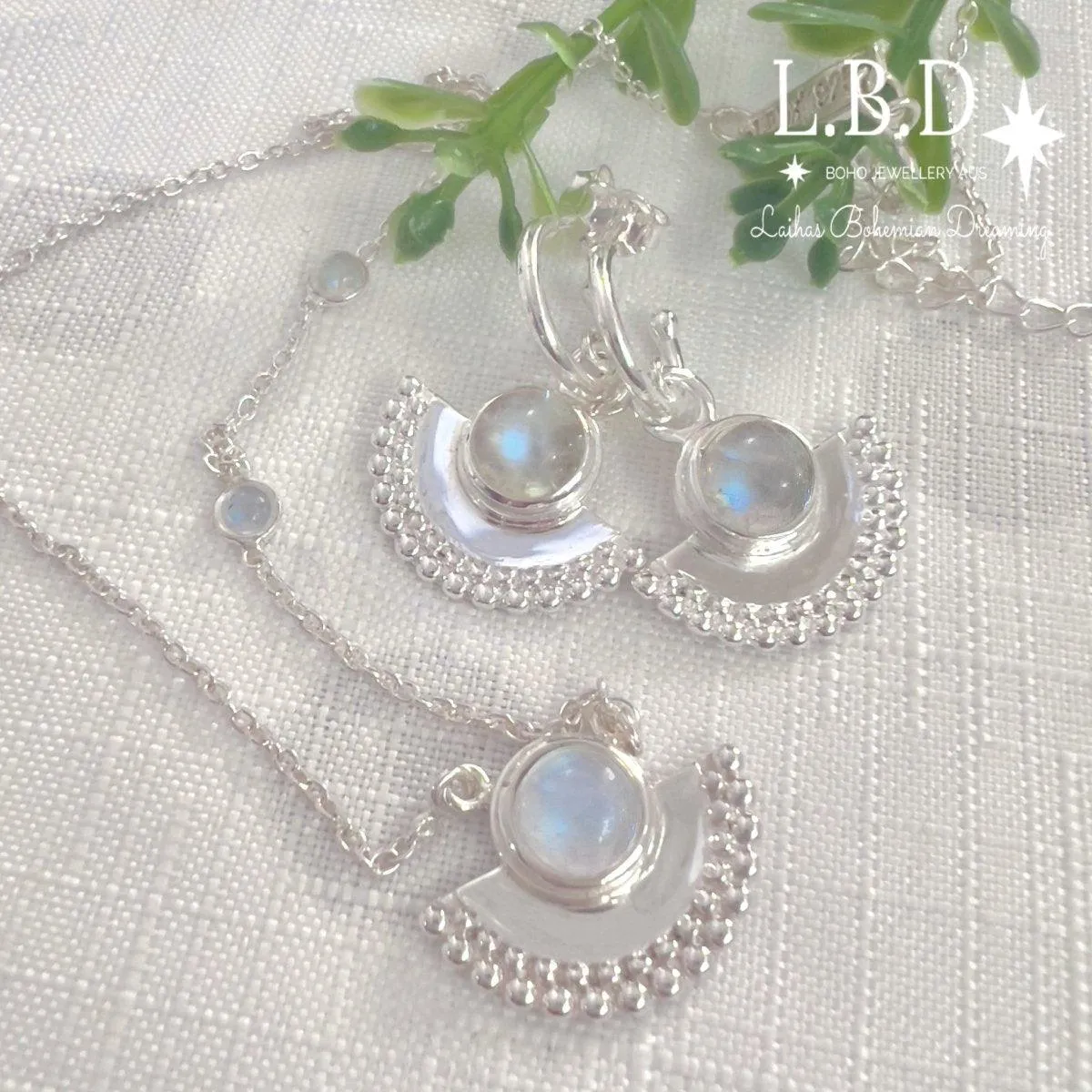 Laihas Dare To Dream Moonstone Hoop Earrings