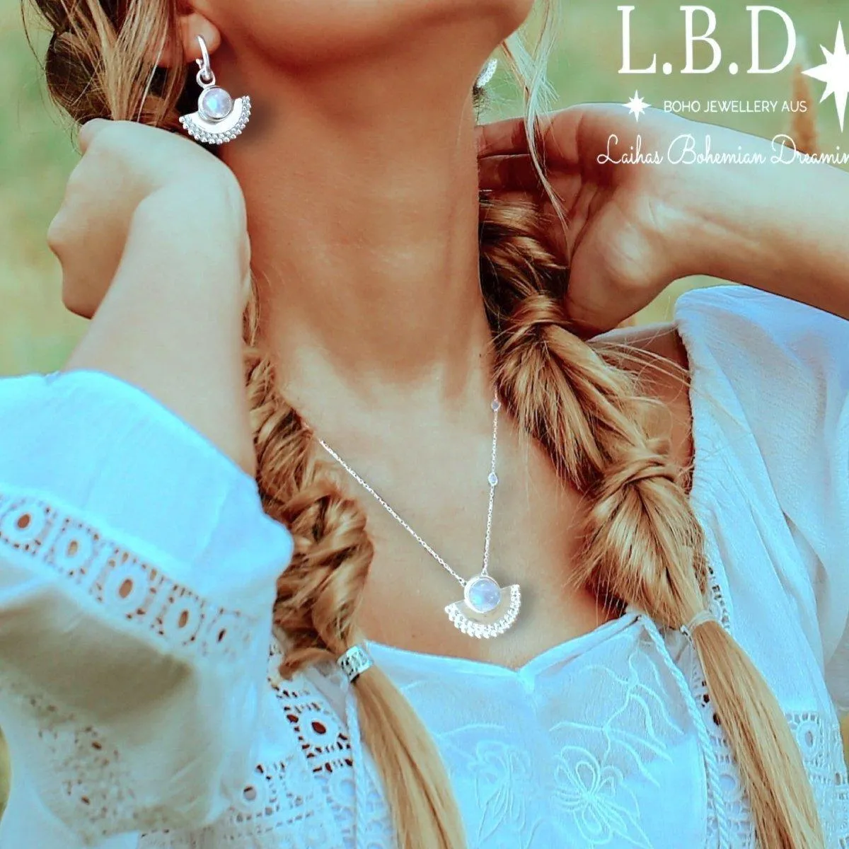 Laihas Dare To Dream Moonstone Hoop Earrings