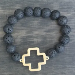 'Luna' Cross Choose Love Stone Bead Bracelet