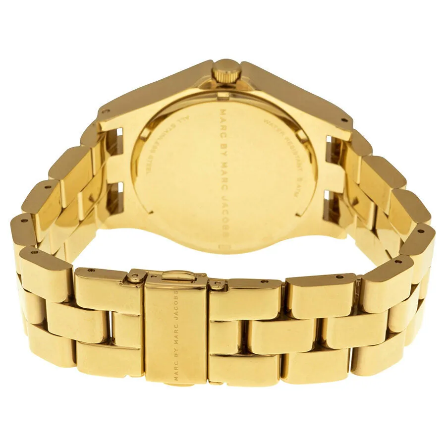 Marc By Marc Jacobs Henry Glossy Gold Dial Gold-Tone Stainless Steel Ladies Watch MBM3211