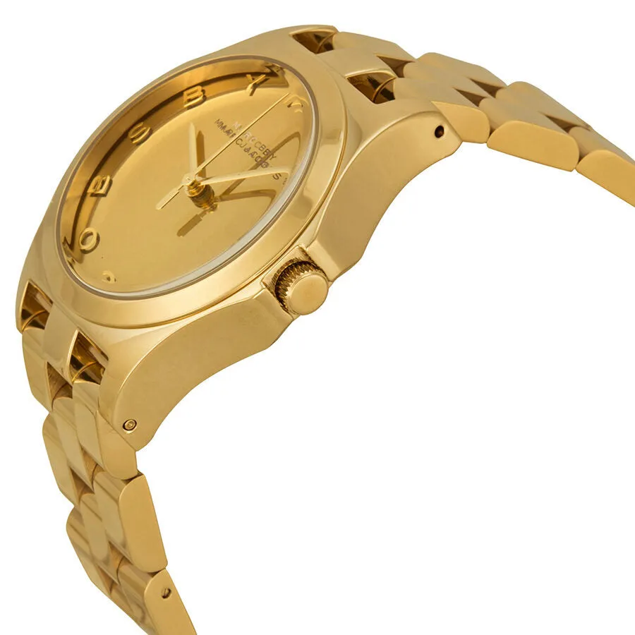 Marc By Marc Jacobs Henry Glossy Gold Dial Gold-Tone Stainless Steel Ladies Watch MBM3211