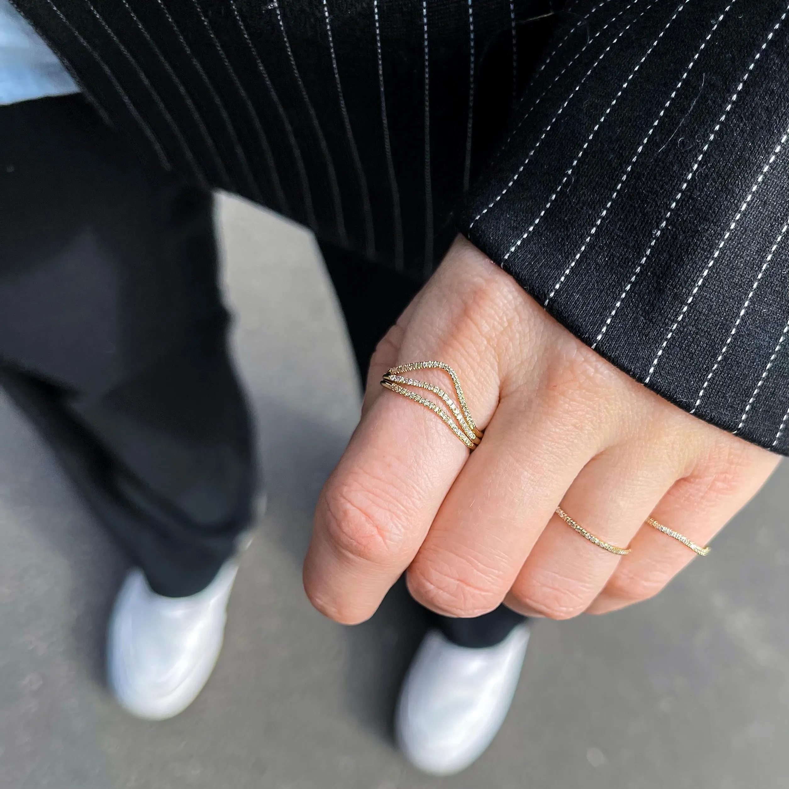 MARIN, Still diamond ring, Gold/White
