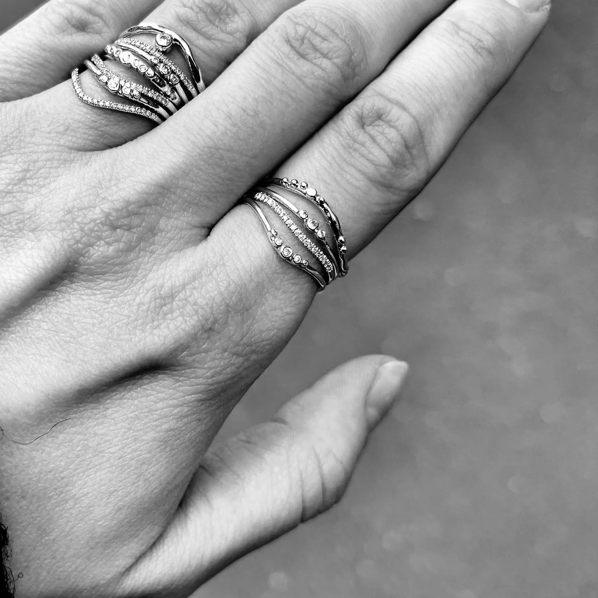 MARIN, Still diamond ring, Gold/White