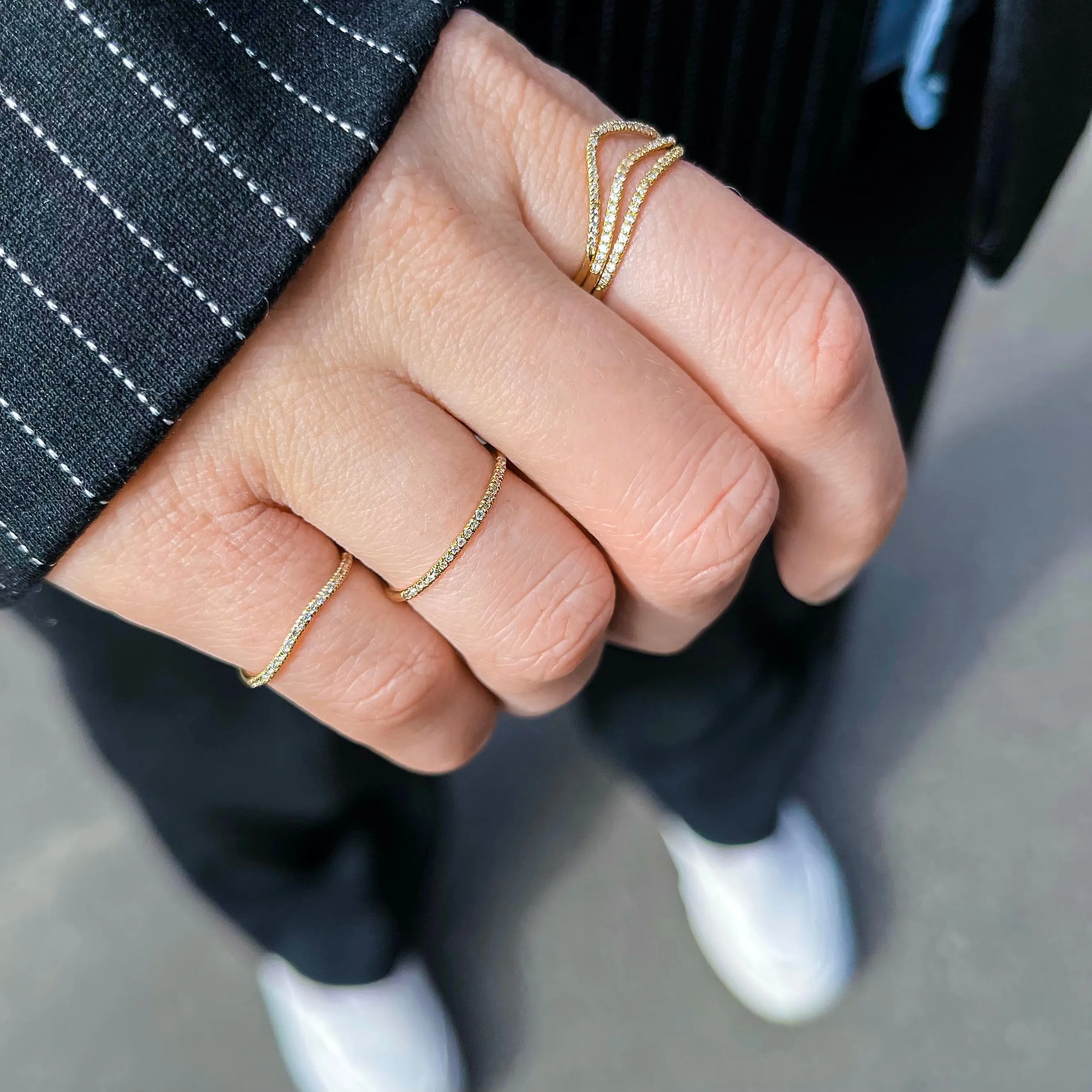 MARIN, Still diamond ring, Gold/White