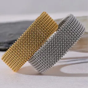 Mesh Cuff Bracelet Silver